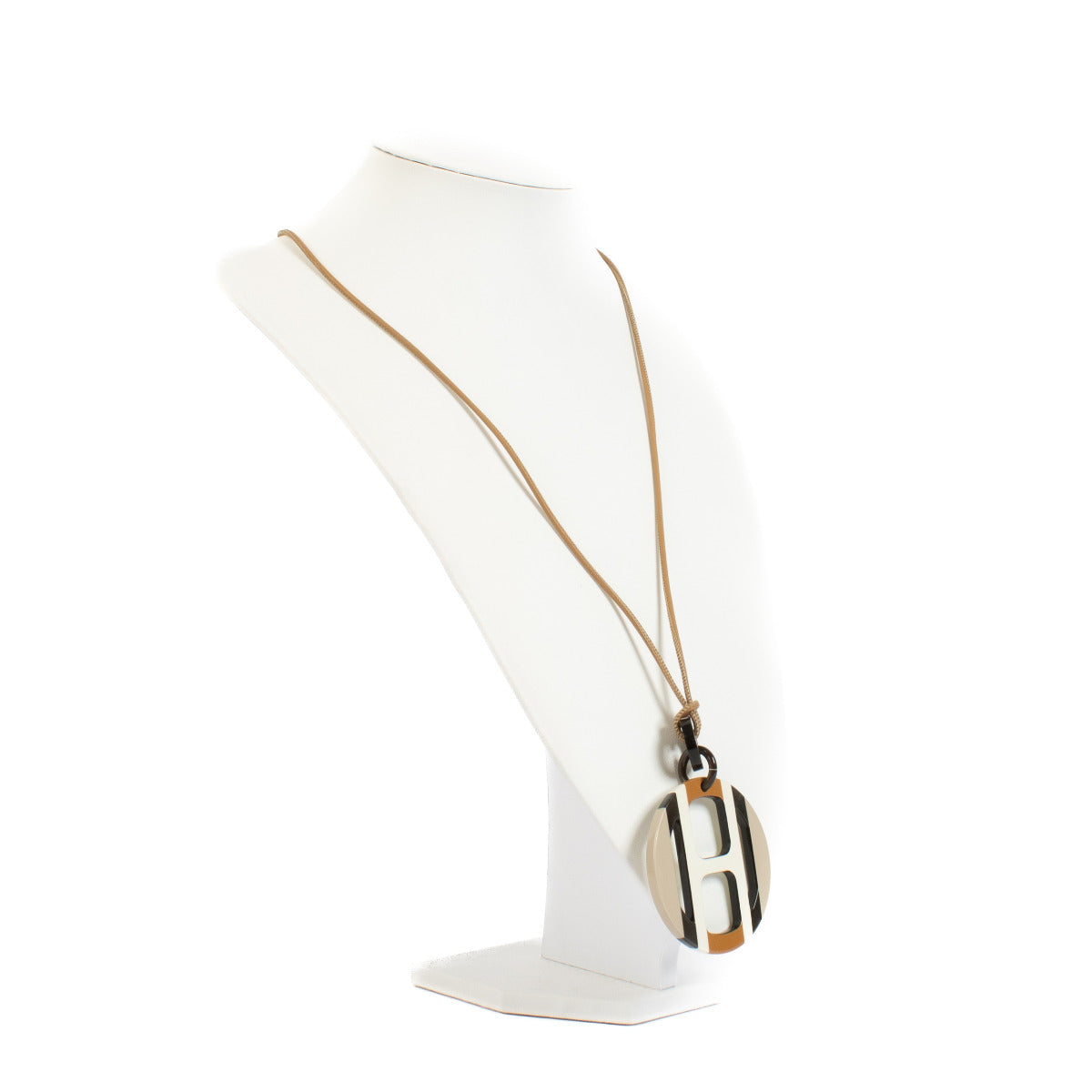 Hermès Buffalo Horn Lacquer H Equipe Necklace