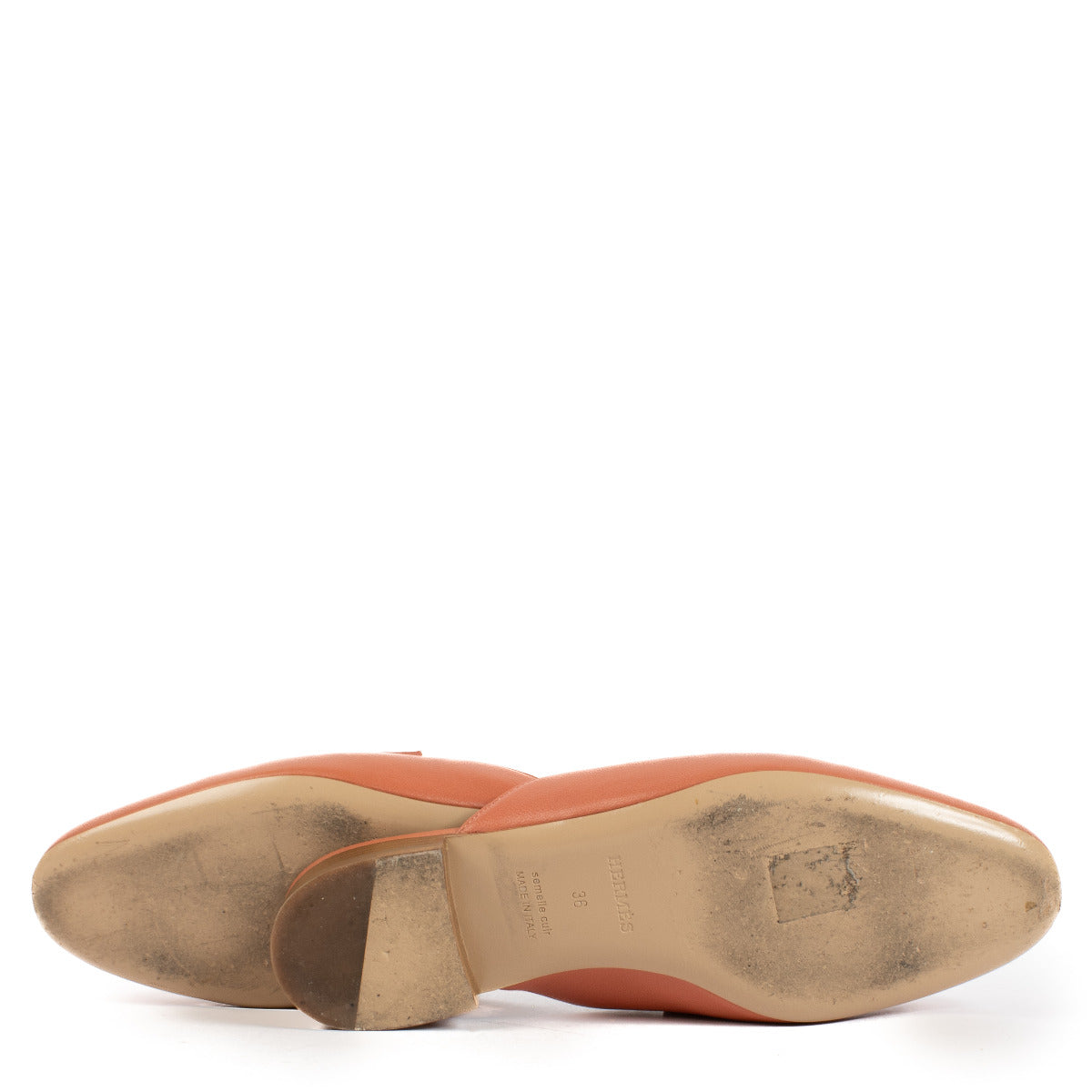 Mules Hermès Trocadero Rose Saumon - taille 36