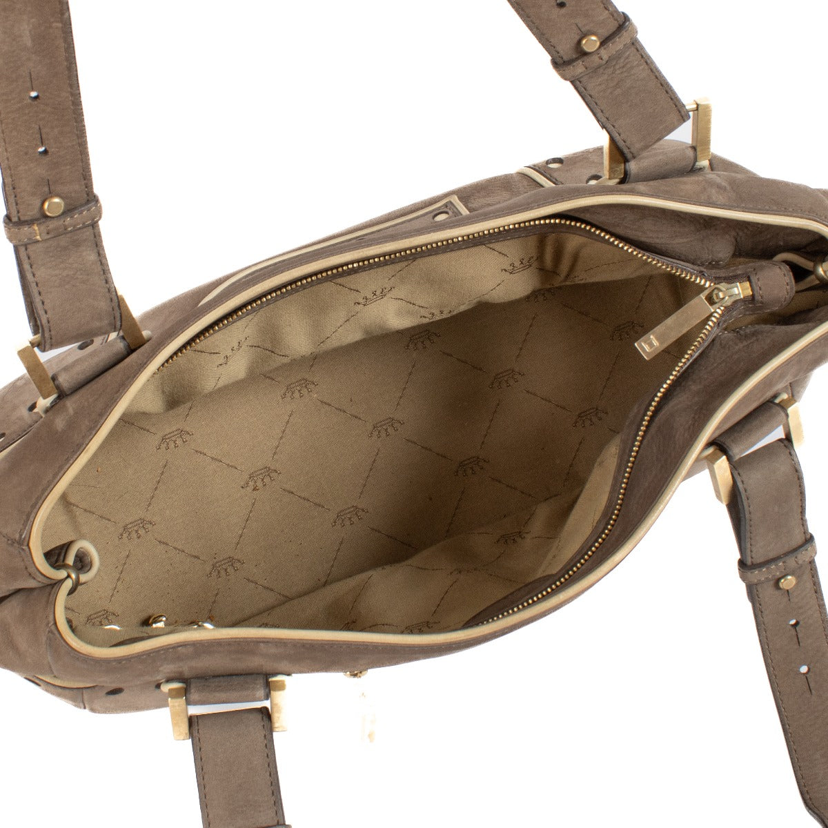 Shop safe online at Labellov in Antwerp, Brussels and Knokke this 100% authentic second hand Delvaux Taupe Nubuck Bag