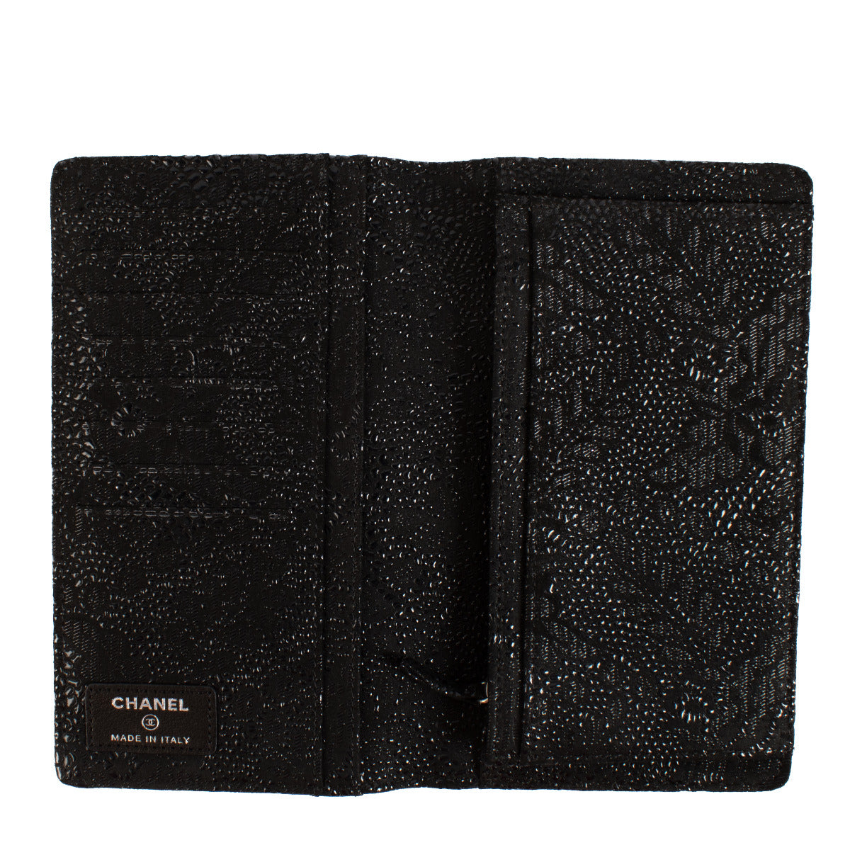 Chanel Long Black Fabric Flap Wallet