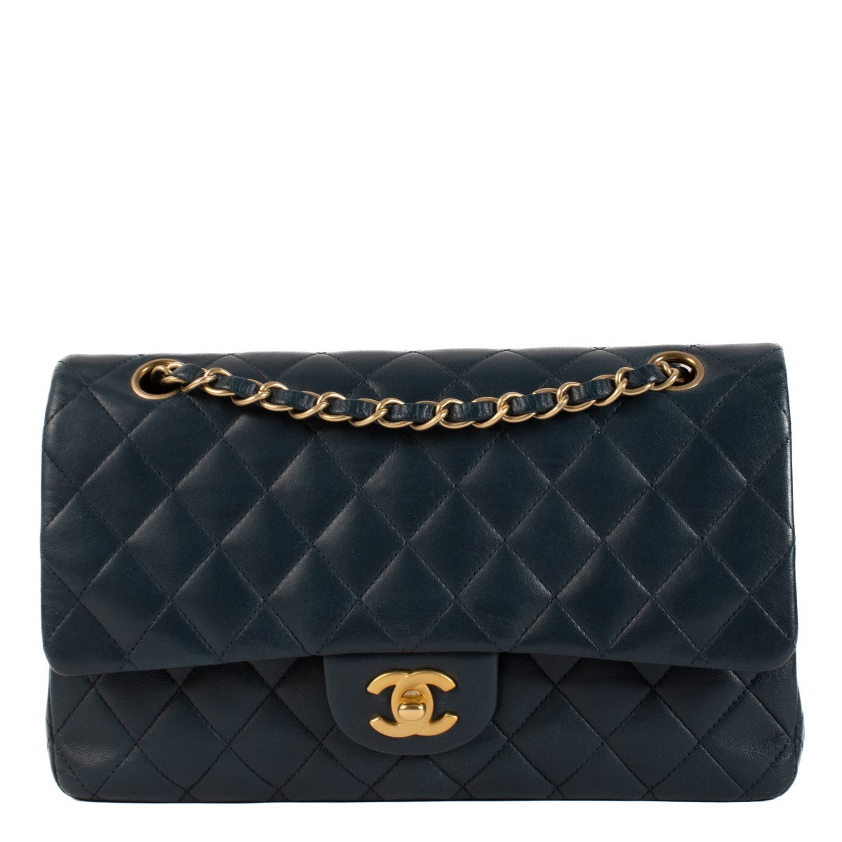 Chanel Navy Blue Lambskin 11.12 Medium Classic Flap Bag