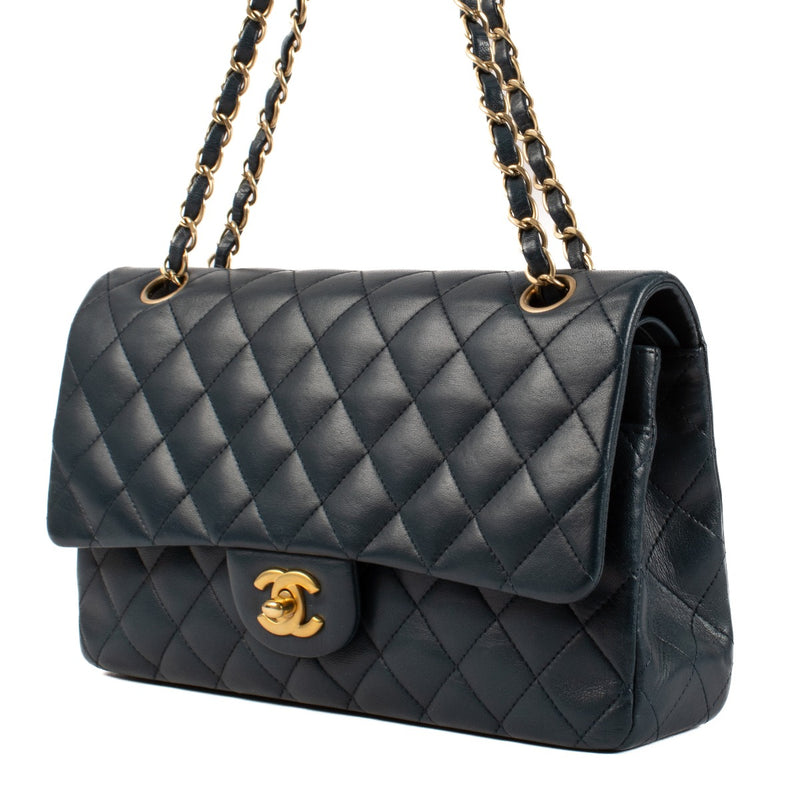 Chanel Navy Blue Lambskin 11.12 Medium Classic Flap Bag