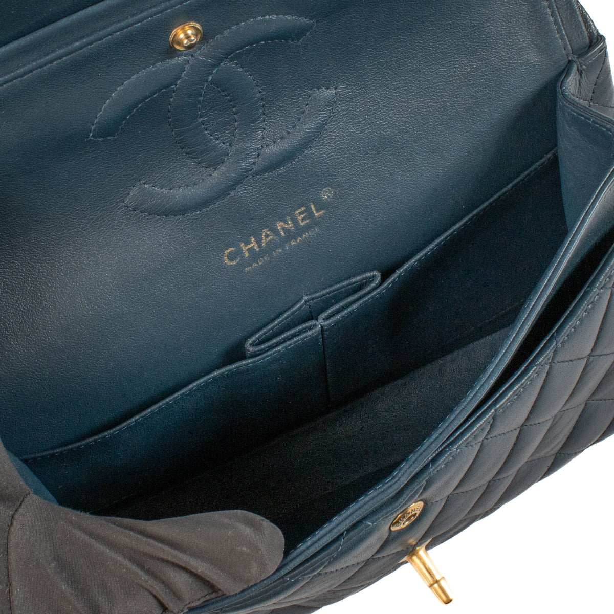 Chanel Navy Blue Lambskin 11.12 Medium Classic Flap Bag