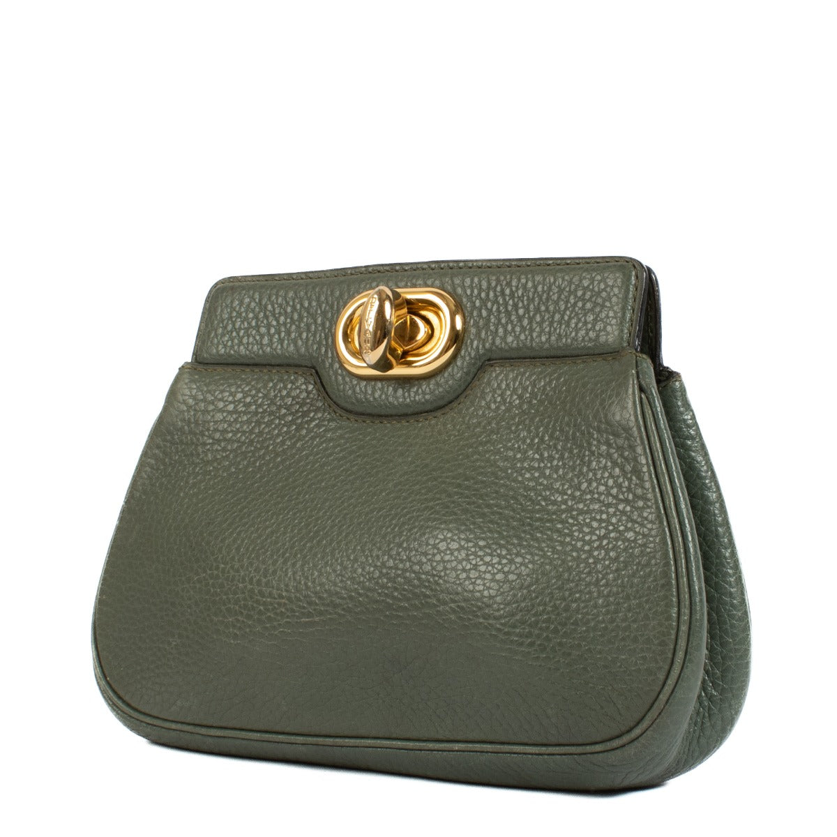 Shop safe online at Labellov in Antwerp, Brussels and Knokke this 100% authentic second hand Delvaux Green Leather Pouch