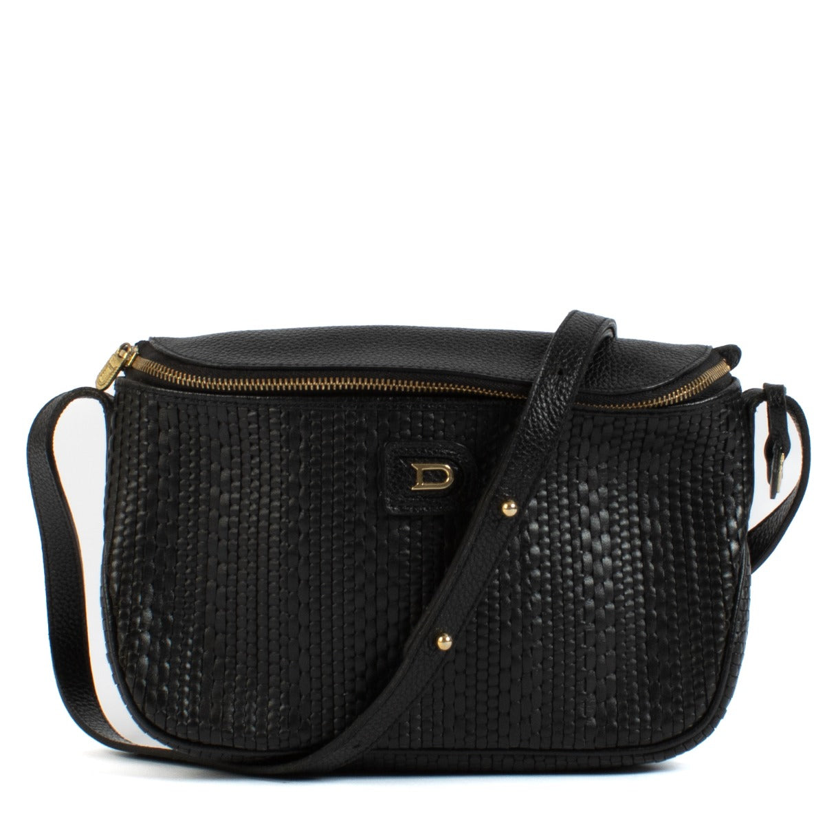 Delvaux Black Toile de Cuir Macao Crossbody Bag