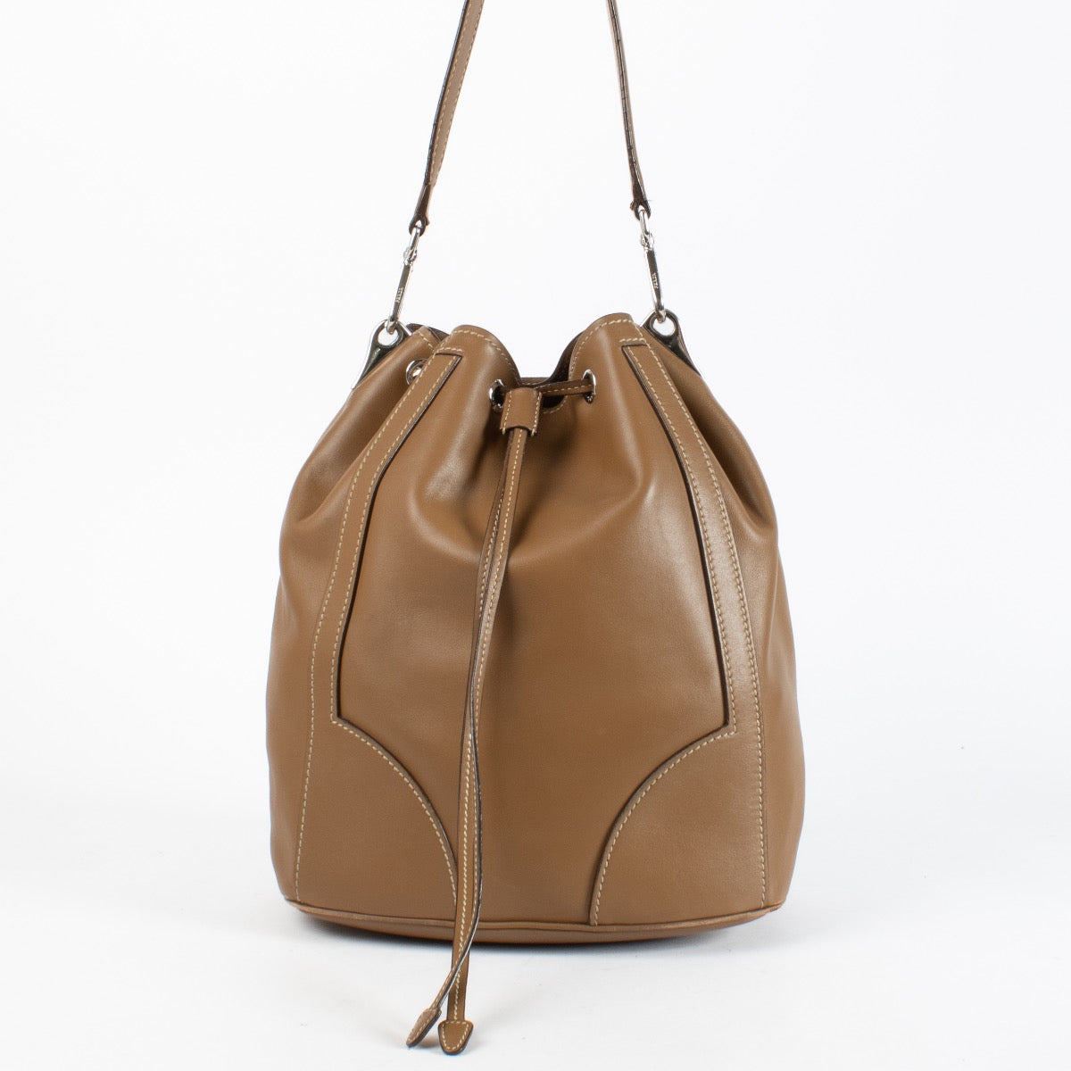 Authentic pre-loved Prada Brown Bucket Bag on Labellov.com