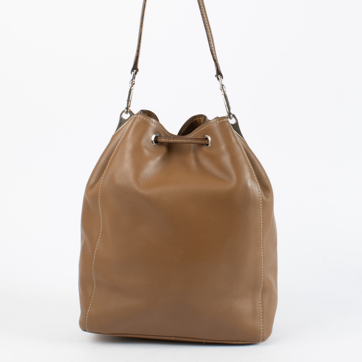 Authentic pre-loved Prada Brown Bucket Bag on Labellov.com