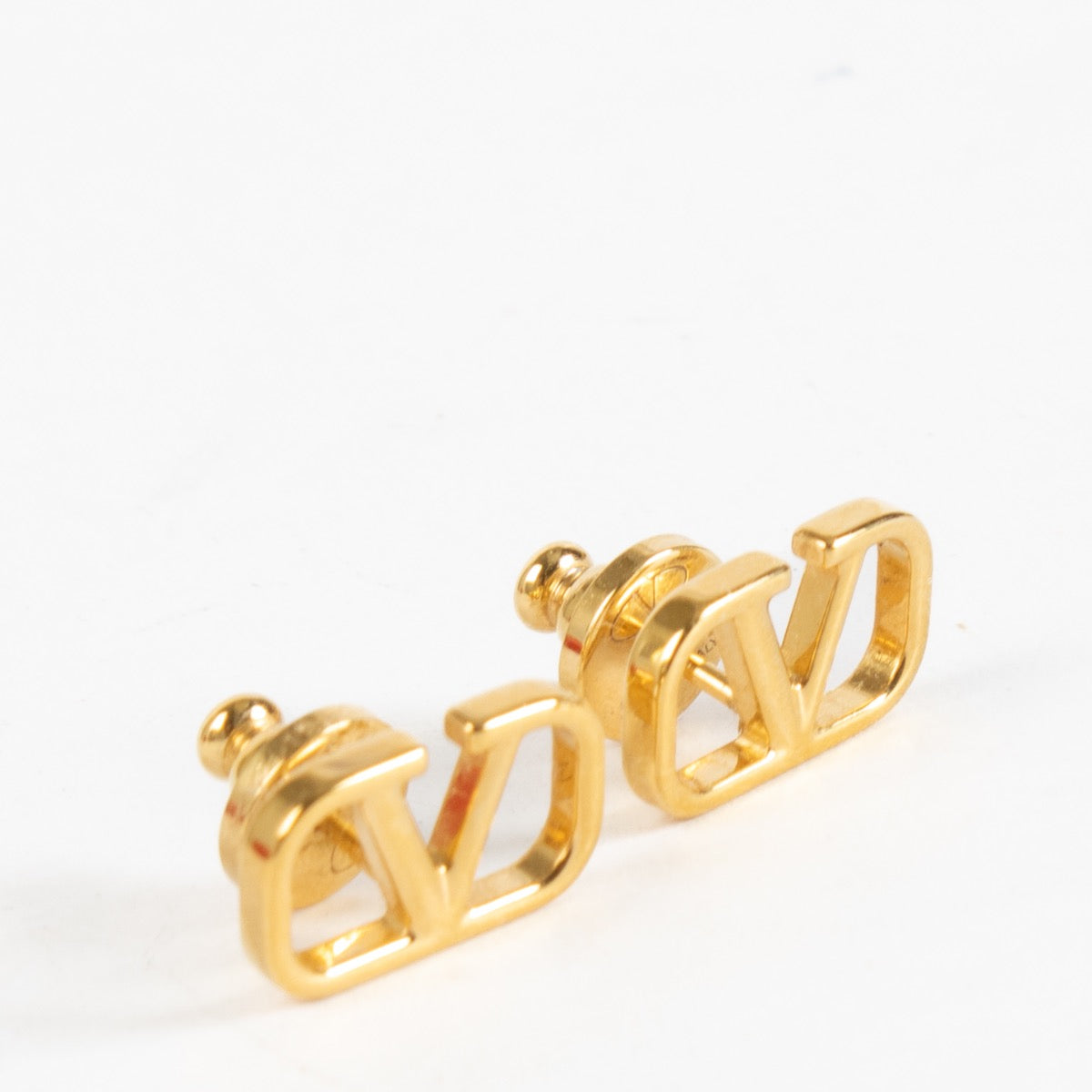 Authentic Second Hand Valentino Garavani Gold Vlogo Earrings on Labellov.com