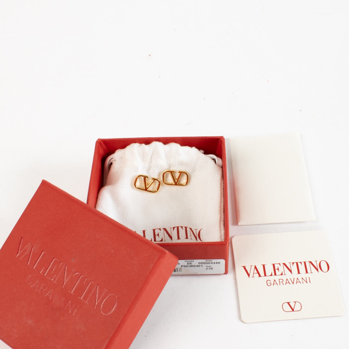 Authentic Second Hand Valentino Garavani Gold Vlogo Earrings on Labellov.com