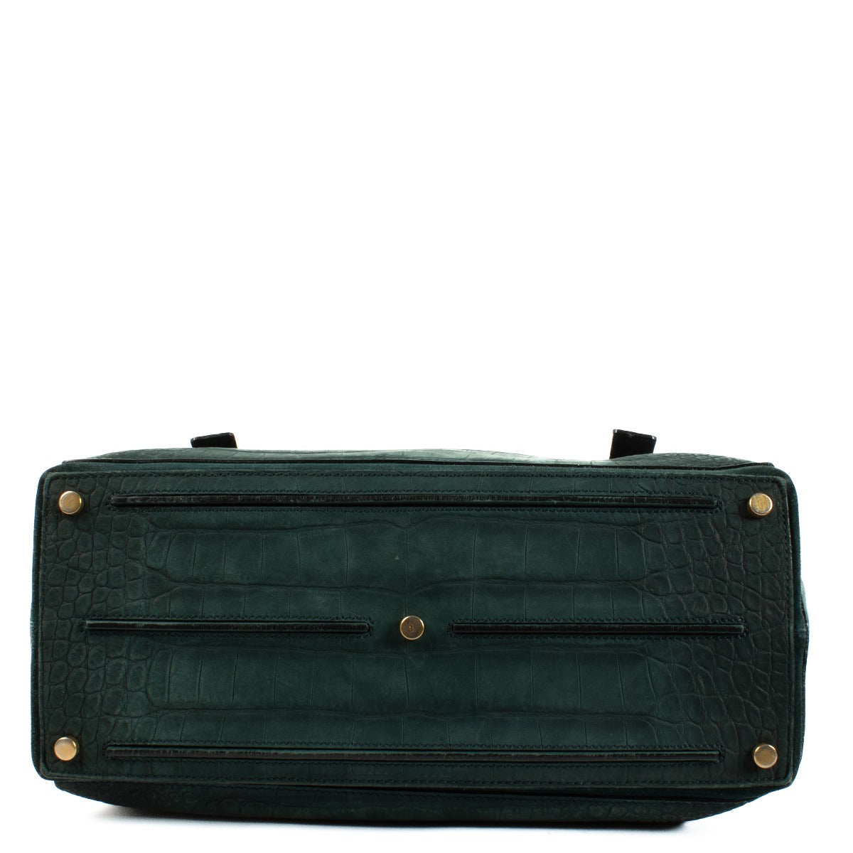 Saint Laurent Groene Krokodilreliëf Nubuck Muse Two Tas