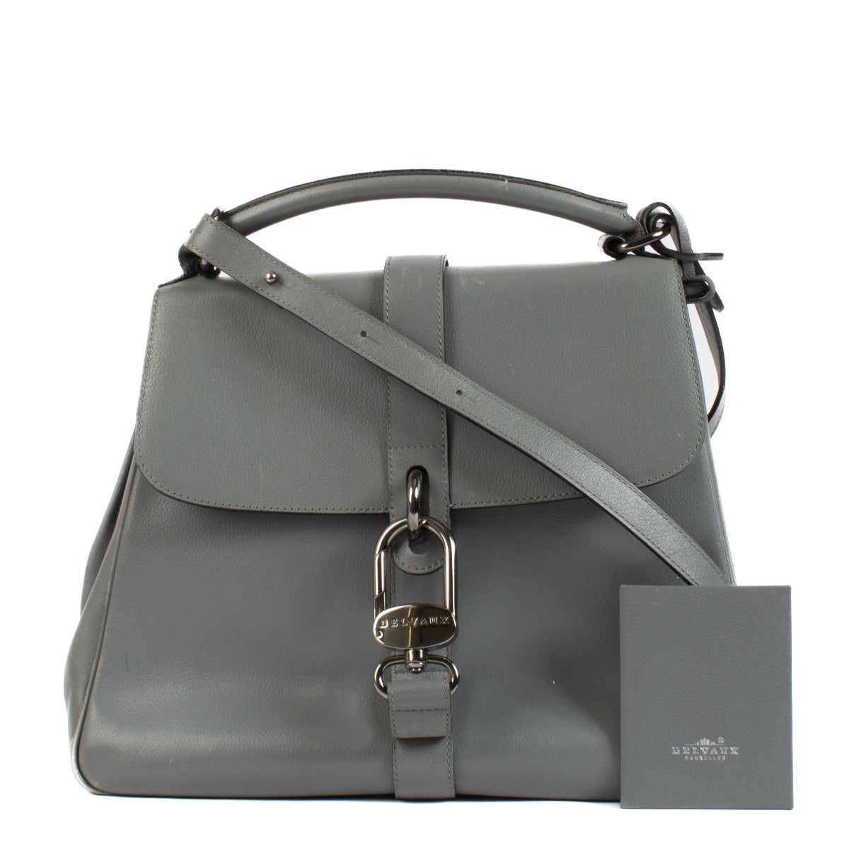 Buy an authentic second hand Delvaux Grey Gin Fizz Shoulder Bag in good condition at Labellov.