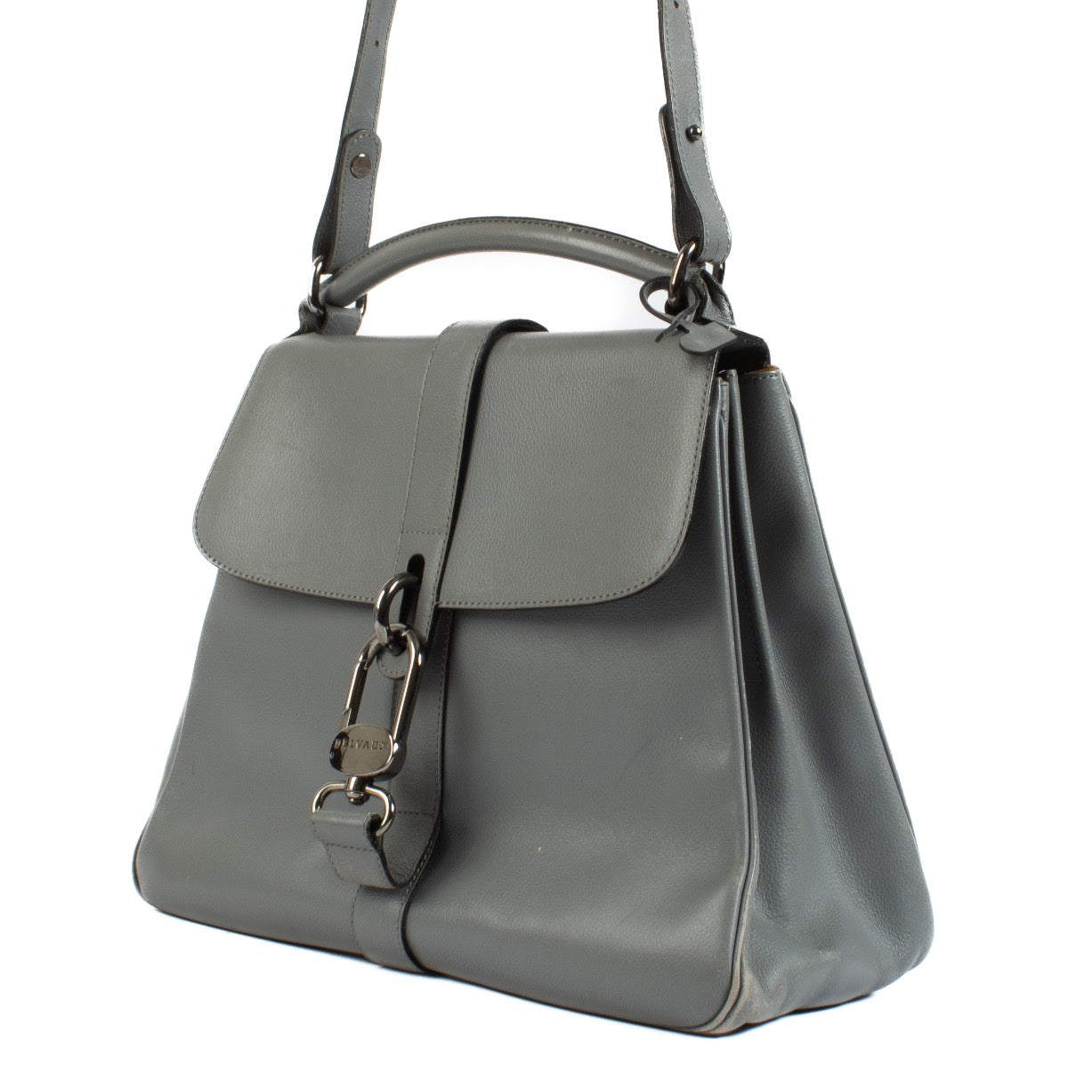 Buy an authentic second hand Delvaux Grey Gin Fizz Shoulder Bag in good condition at Labellov.
