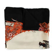 Shop safe online at Labellov in Antwerp, Brussels and Knokke this 100% authentic second hand Hermès Red Jungle Love 140 Cashmere Shawl
