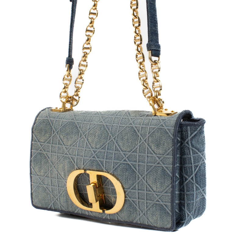Shop safe online at Labellov in Antwerp, Brussels and Knokke this 100% authentic second hand Christian Dior Denim Small Caro Crossbody Bag