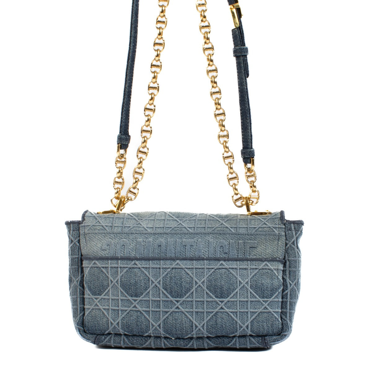 Shop safe online at Labellov in Antwerp, Brussels and Knokke this 100% authentic second hand Christian Dior Denim Small Caro Crossbody Bag