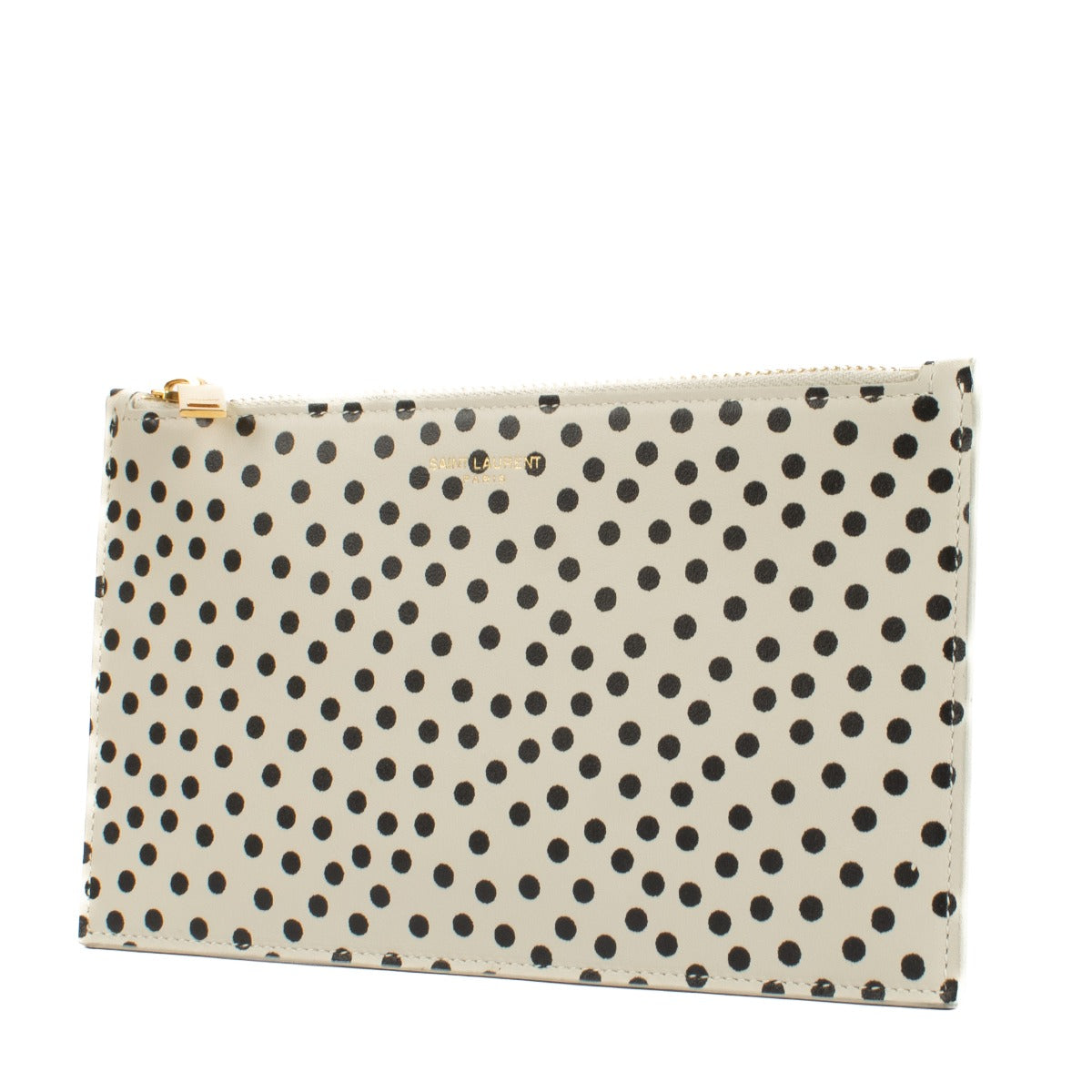 Shop safe online at Labellov in Antwerp, Brussels and Knokke this 100% authentic second hand Saint Laurent Polka Dot Zipped Small Pouch