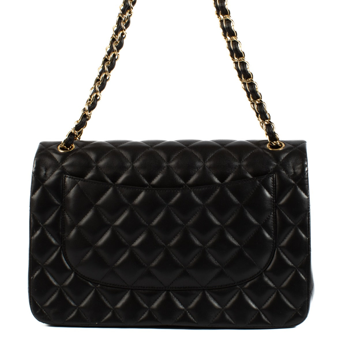Shop 100% authentic Chanel Black Lambskin Large Classic Double Flap Bag at Labellov.com.