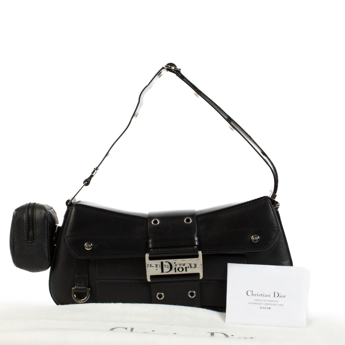 Christian Dior Black Leather Street Chic Columbus Avenue Bag