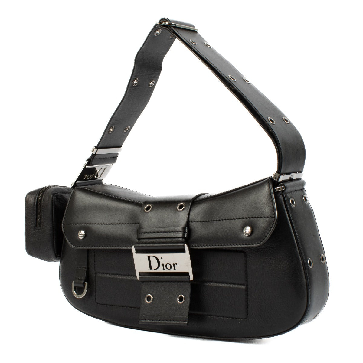 Christian Dior Zwarte Leren Street Chic Columbus Avenue Tas