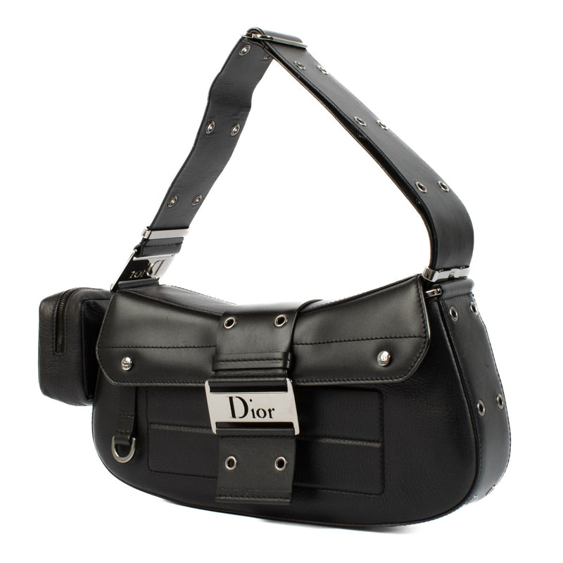 Christian Dior Black Leather Street Chic Columbus Avenue Bag
