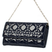 Christian Dior Blue Patent Leather Lady Dior Pouch