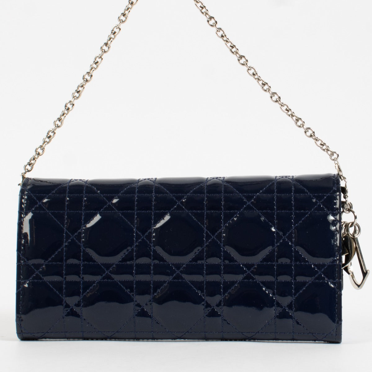 Christian Dior Blue Patent Leather Lady Dior Pouch