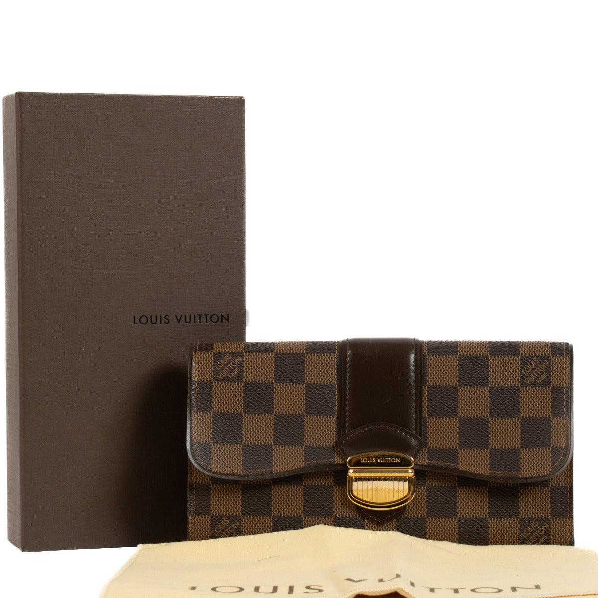 Louis Vuitton Damier Ebene Portefeuille Sistina Long Wallet