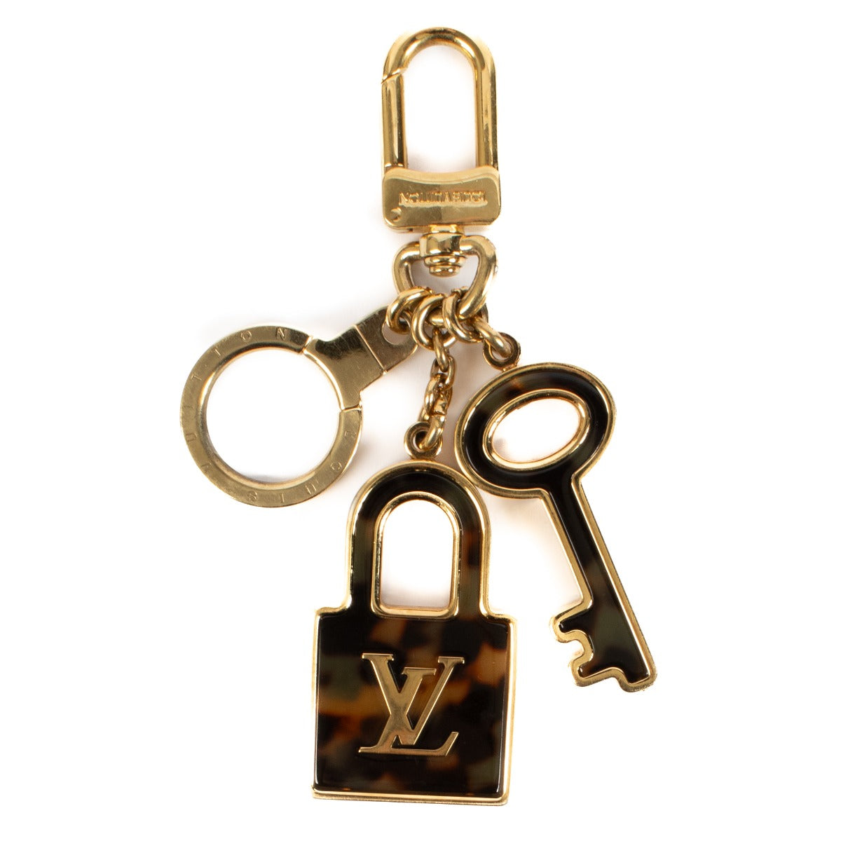 Louis Vuitton Gold/Tortoise Print Resin Confidence Keychain Bag Charm