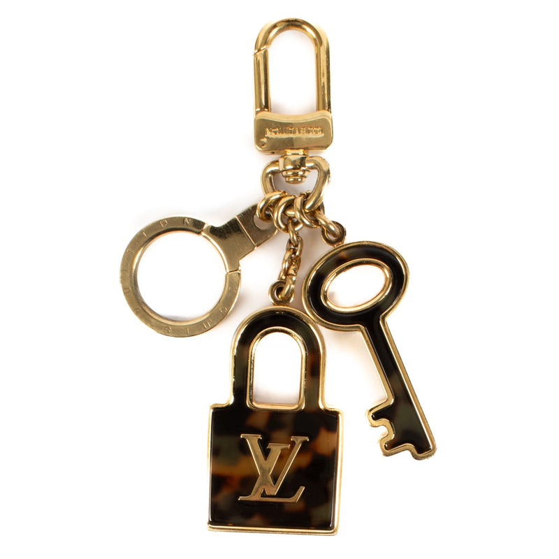 Louis Vuitton Gold/Tortoise Print Resin Confidence Keychain Bag Charm