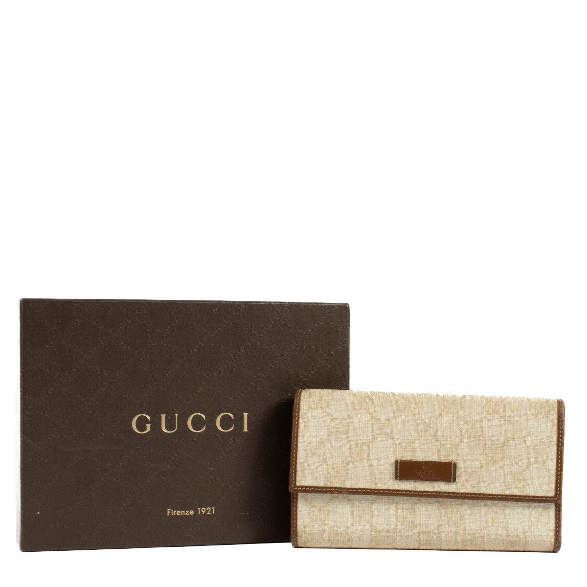 Gucci Beige GG Canvas Wallet