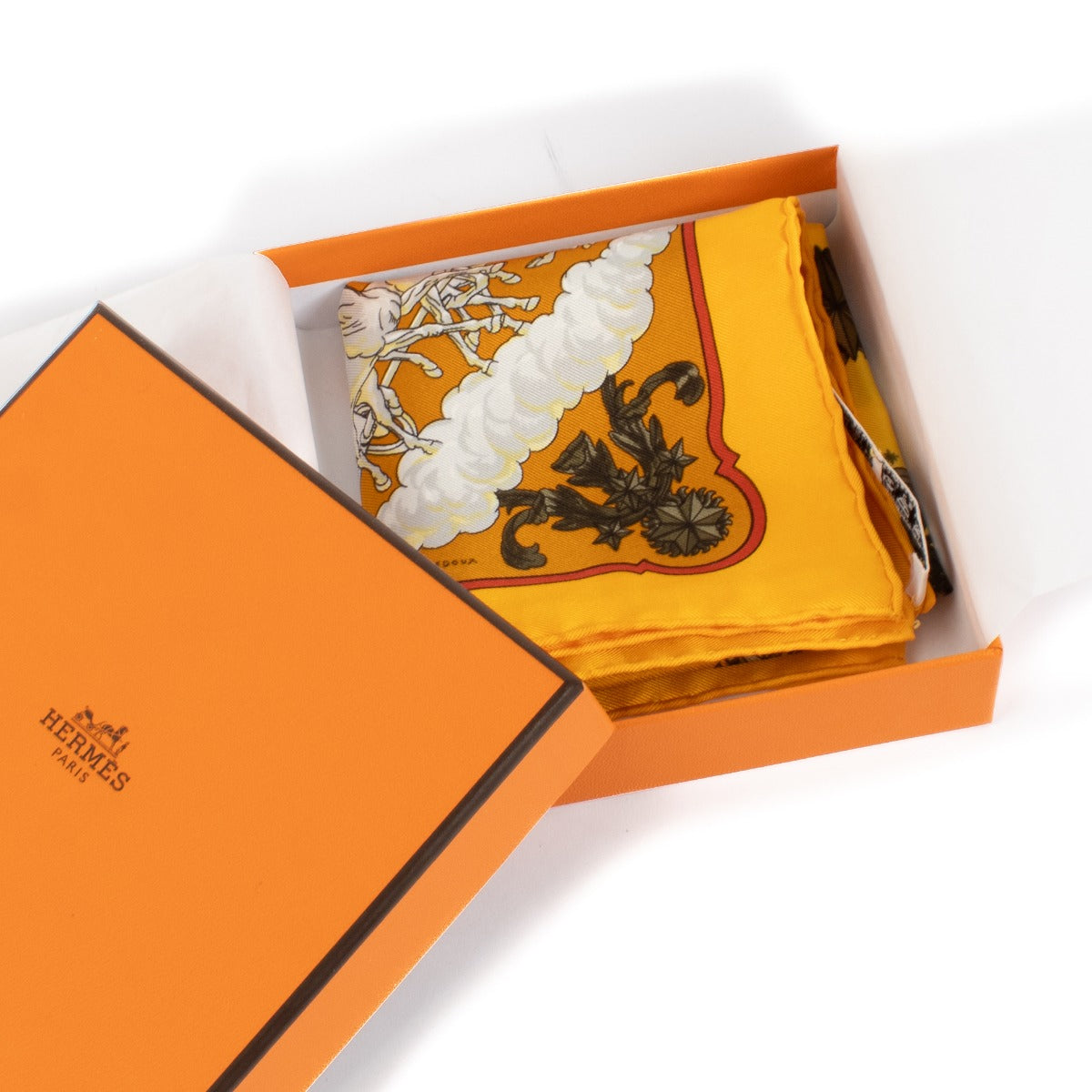 Hermès Yellow Cosmos Cavroche 45 Scarf