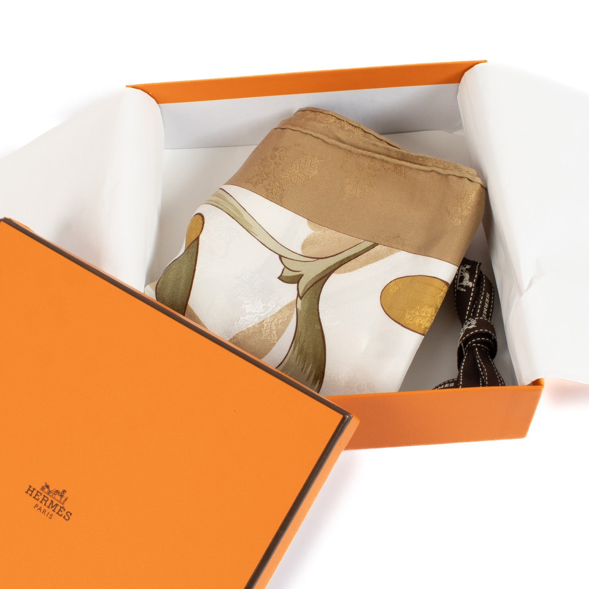 Écharpe Hermès en soie 90 Multicolor Neige d'Antan Détail