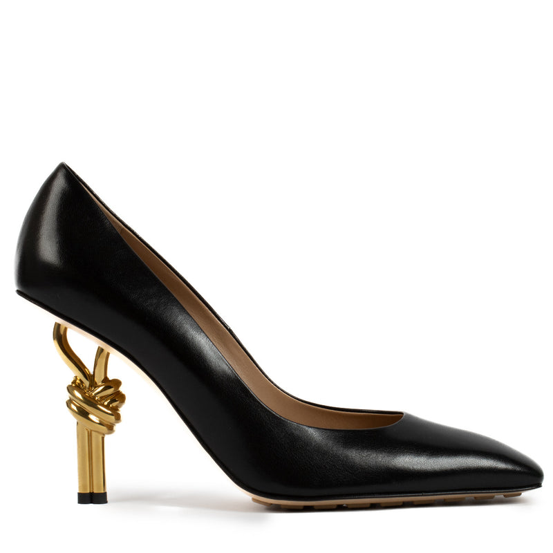 Bottega Veneta Black Leather Knot Pumps