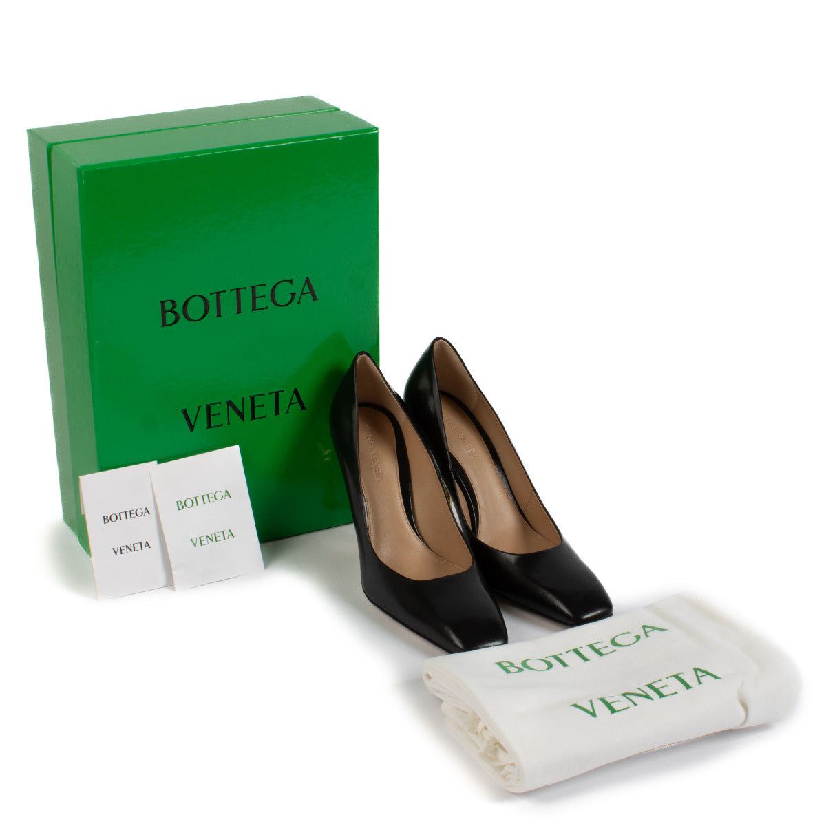Bottega Veneta Black Leather Knot Pumps - size 38