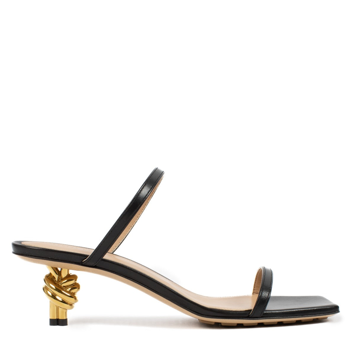 100% authentic pre loved Bottega Veneta Black Strap Knot Mule - Size 38 on Labellov.com