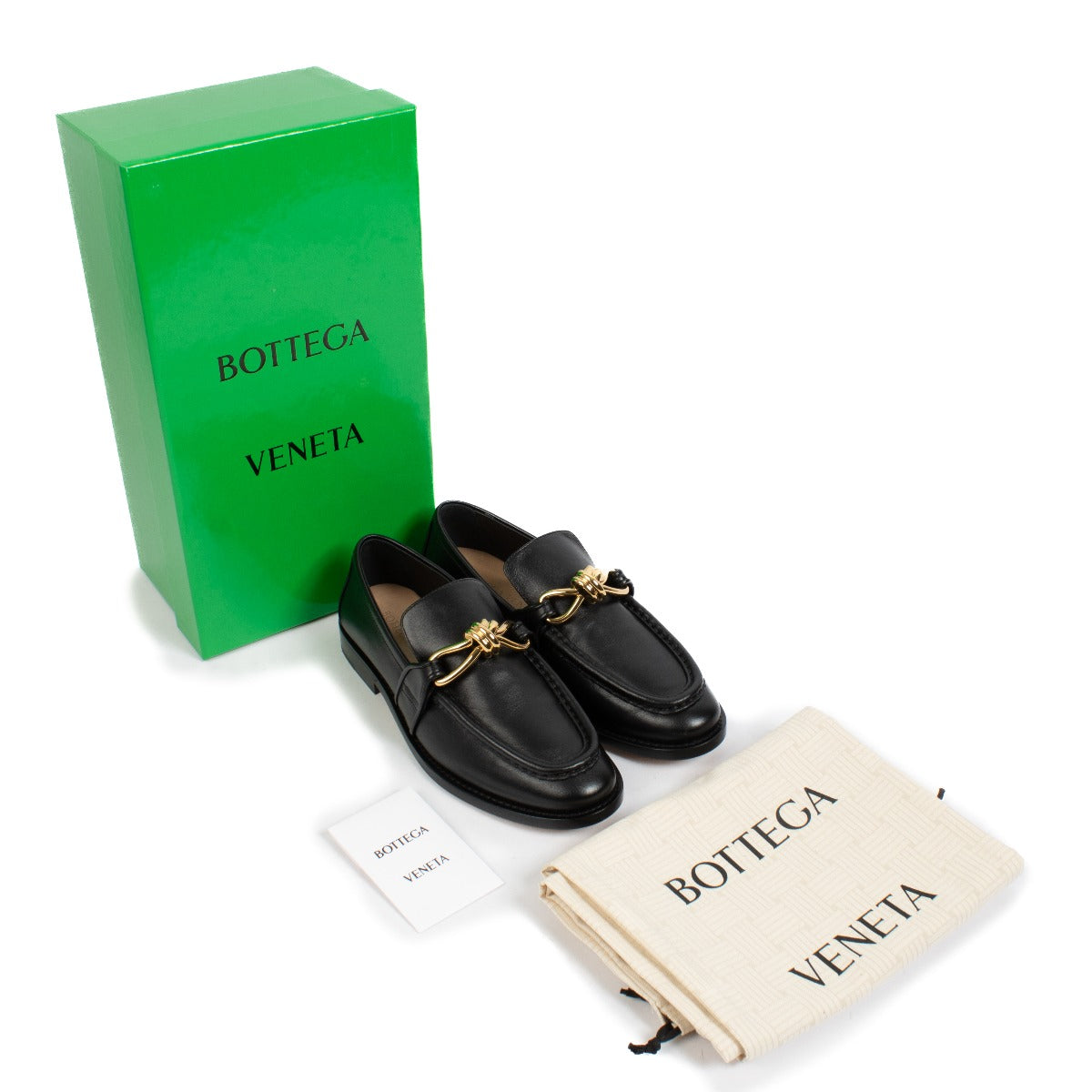 100% authentic pre loved Bottega Veneta Black Astaire Loafers on Labellov.com