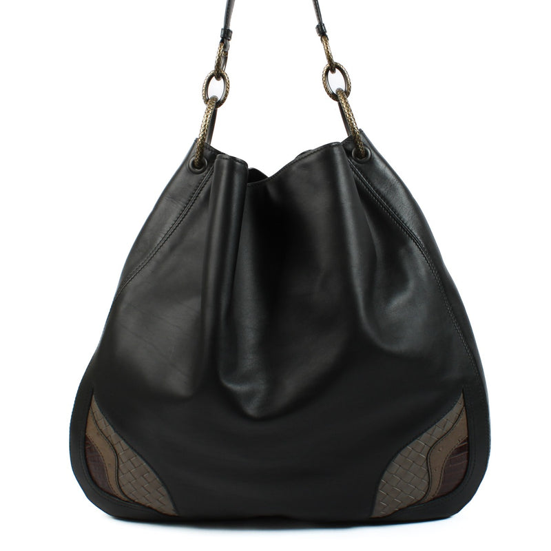 Bottega Veneta 50th Anniversary Black Maxi Hobo Bag