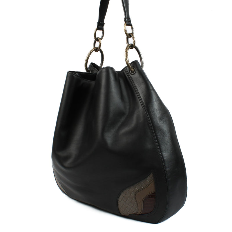 Bottega Veneta 50th Anniversary Black Maxi Hobo Bag