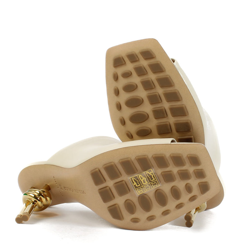 Bottega Veneta Sea Salt Knot Mules - Size 38
