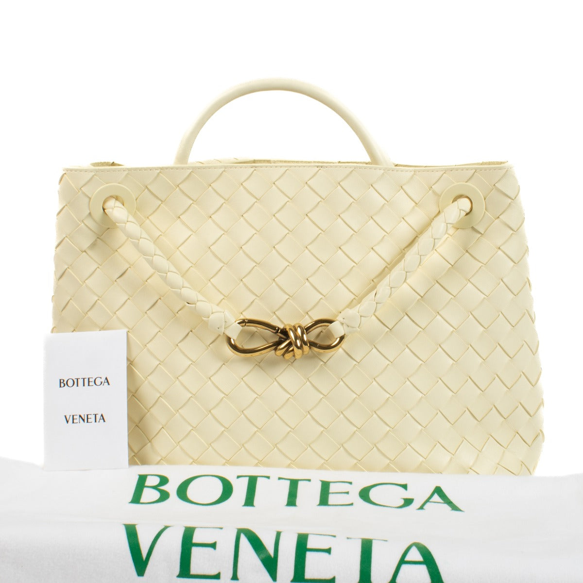 shop 100% authentic second hand Bottega Veneta Camomile Medium Andiamo Bag on Labellov.com