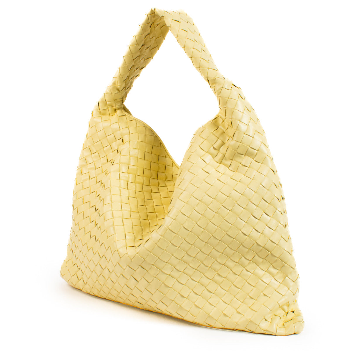 Sac Hop grand modèle Intrecciato Bottega Veneta couleur camomille