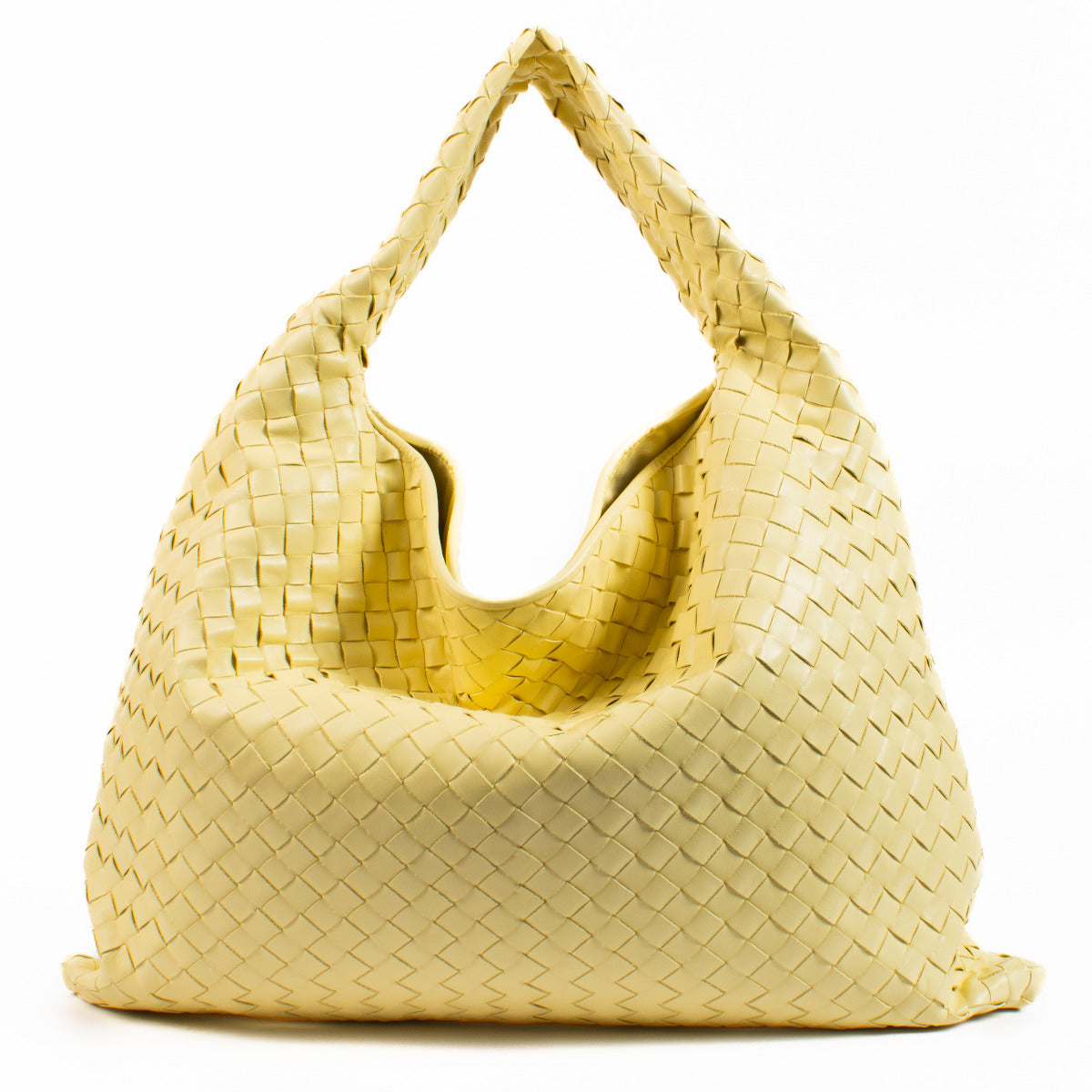Sac Hop grand modèle Intrecciato Bottega Veneta couleur camomille