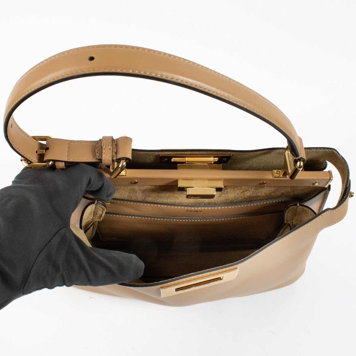 Authentic second hand Fendi Capuccino Peekaboo Bag on Labellov.com