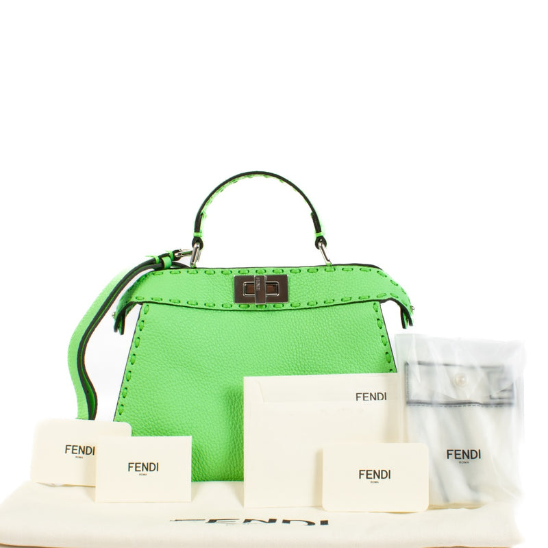 Shop safe online at Labellov in Antwerp, Brussels and Knokke this 100% authentic second hand Fendi Edamame Green Small Peekaboo Iseeu