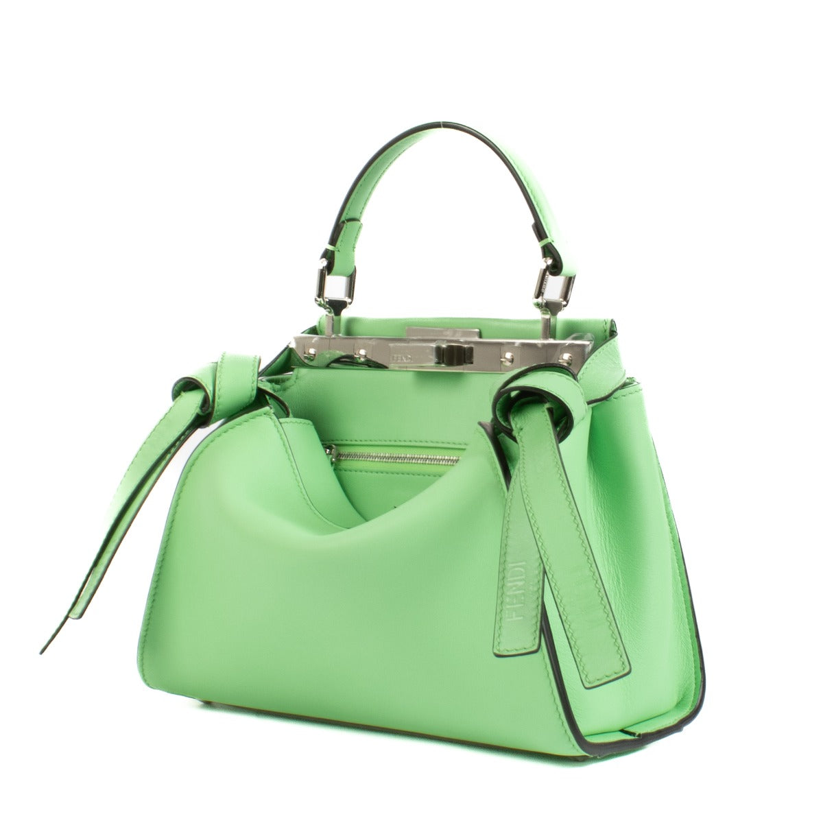 Shop safe online at Labellov in Antwerp, Brussels and Knokke this 100% authentic second hand Fendi Edamame Green Mini Peekaboo Bag