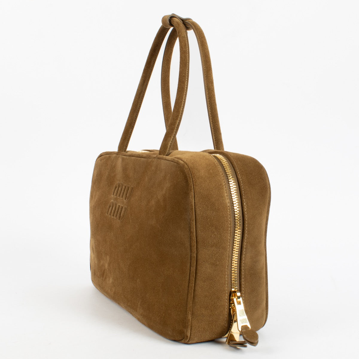 Authentic Second Hand Miu Miu Olive Green Suede Beau Bag on Labellov.com