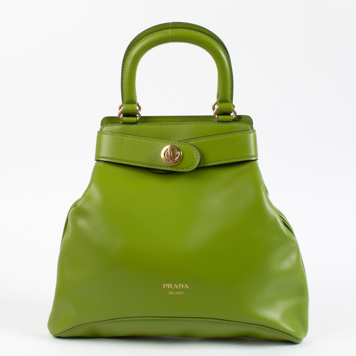 Prada Fern Green Softy Calf Medium Carey Bag