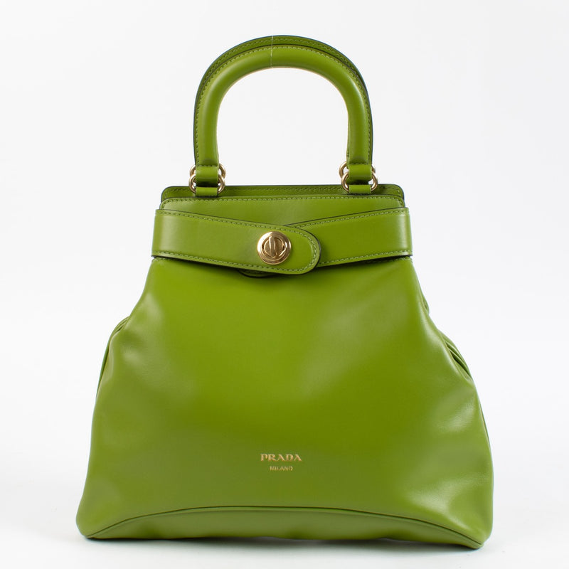 Prada Fern Green Softy Calf Medium Carey Bag