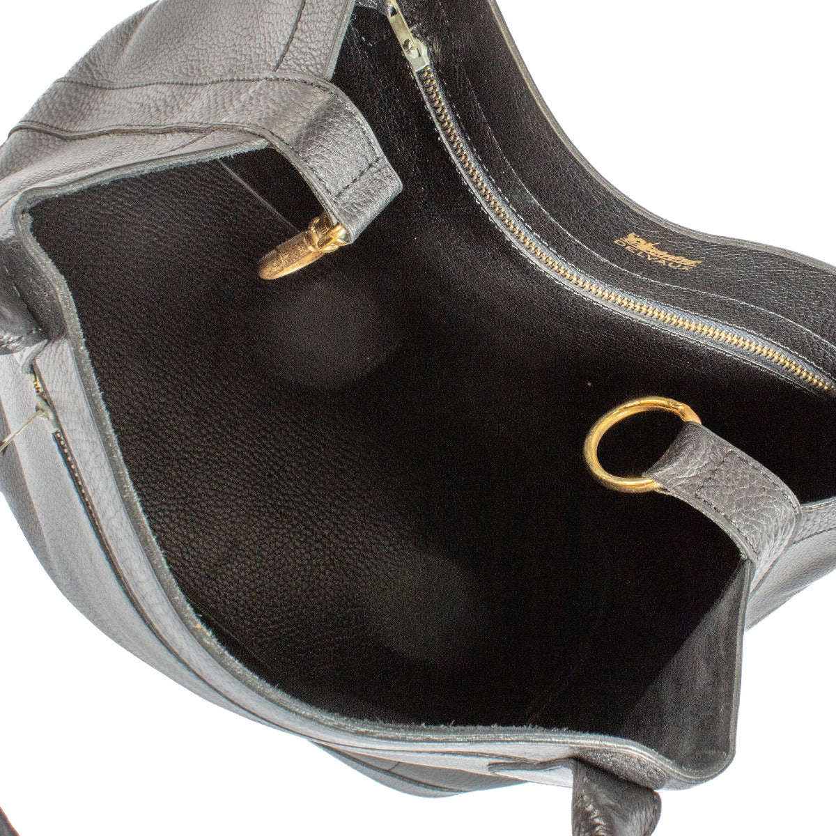 Delvaux Jaren 60 Zwart Lederen Vintage Tote Bag