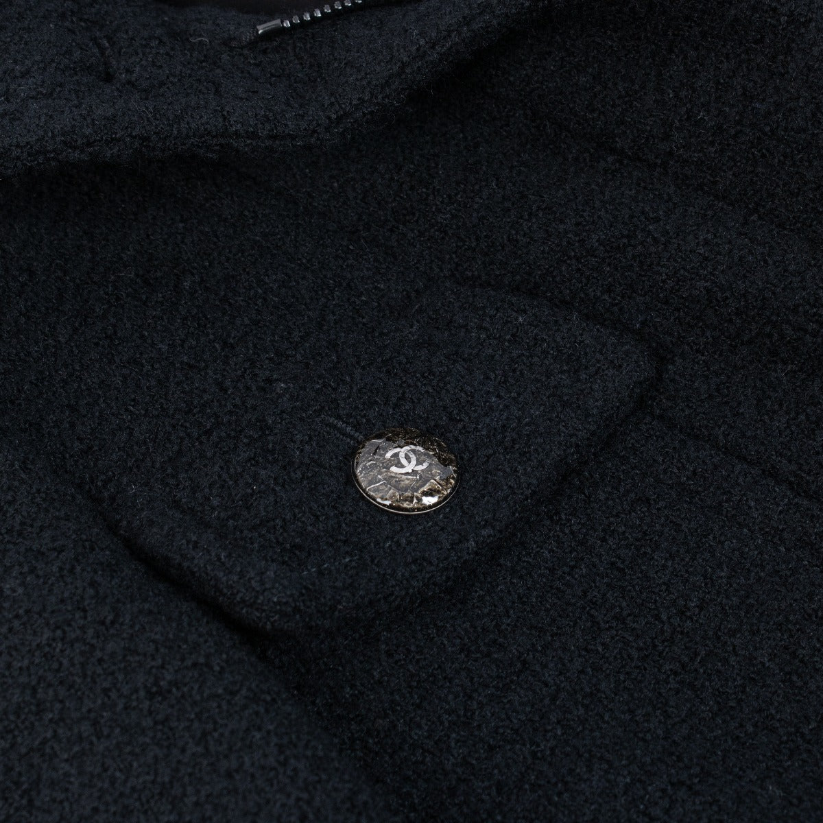 Shop 100% authentic secondhand Chanel 14A Tweed Black Coat - Size 38 on Labellov.com